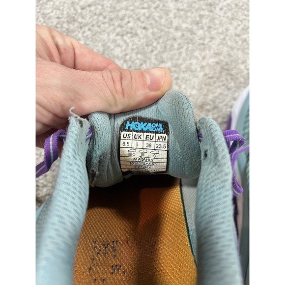 Women's Hoka One One Arahi 2 Size 6.5B Seafoam Green And Purple Gym Trainers‎ - Picture 10 of 10
